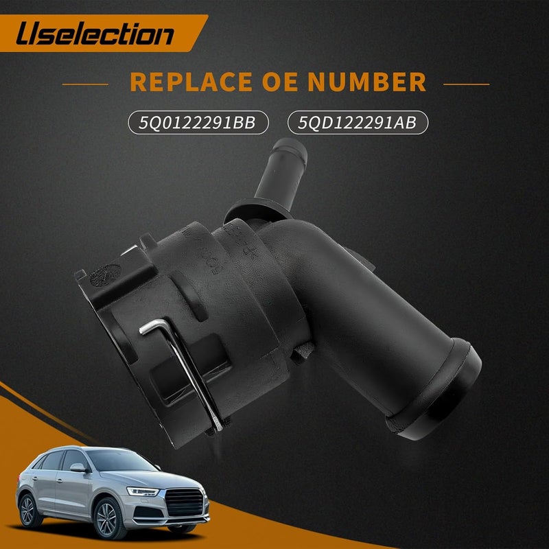 Uselection 5Q0122291BB Coolant Hose Connector Coupler Compatible with Audi A1 A3 Q2 Q3 TT VW Golf B8 Arteon 5QD122291AB - Image 2